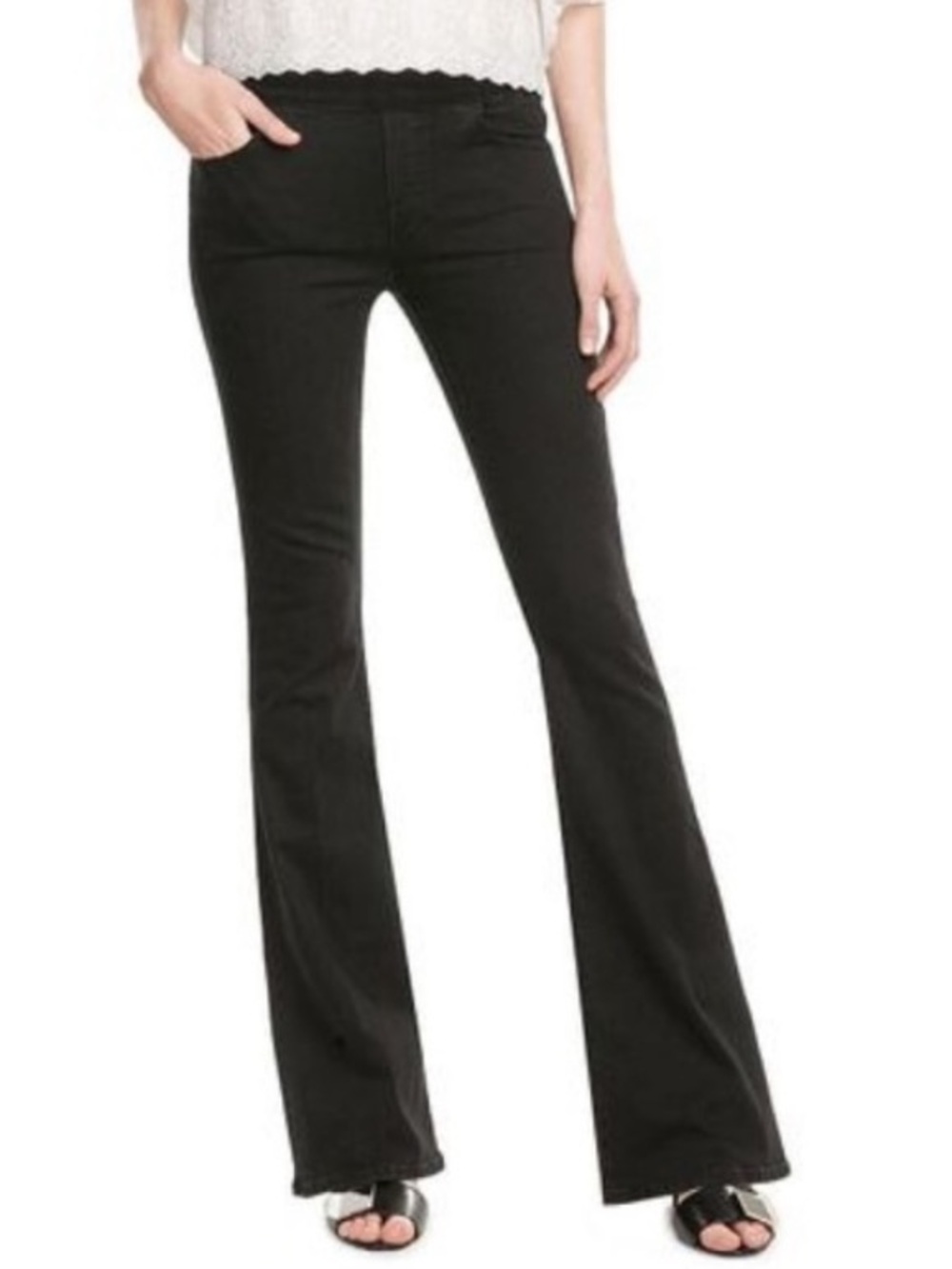 MOTHER The Quickie Cruiser Black Pull On Flared Jeans Size 29